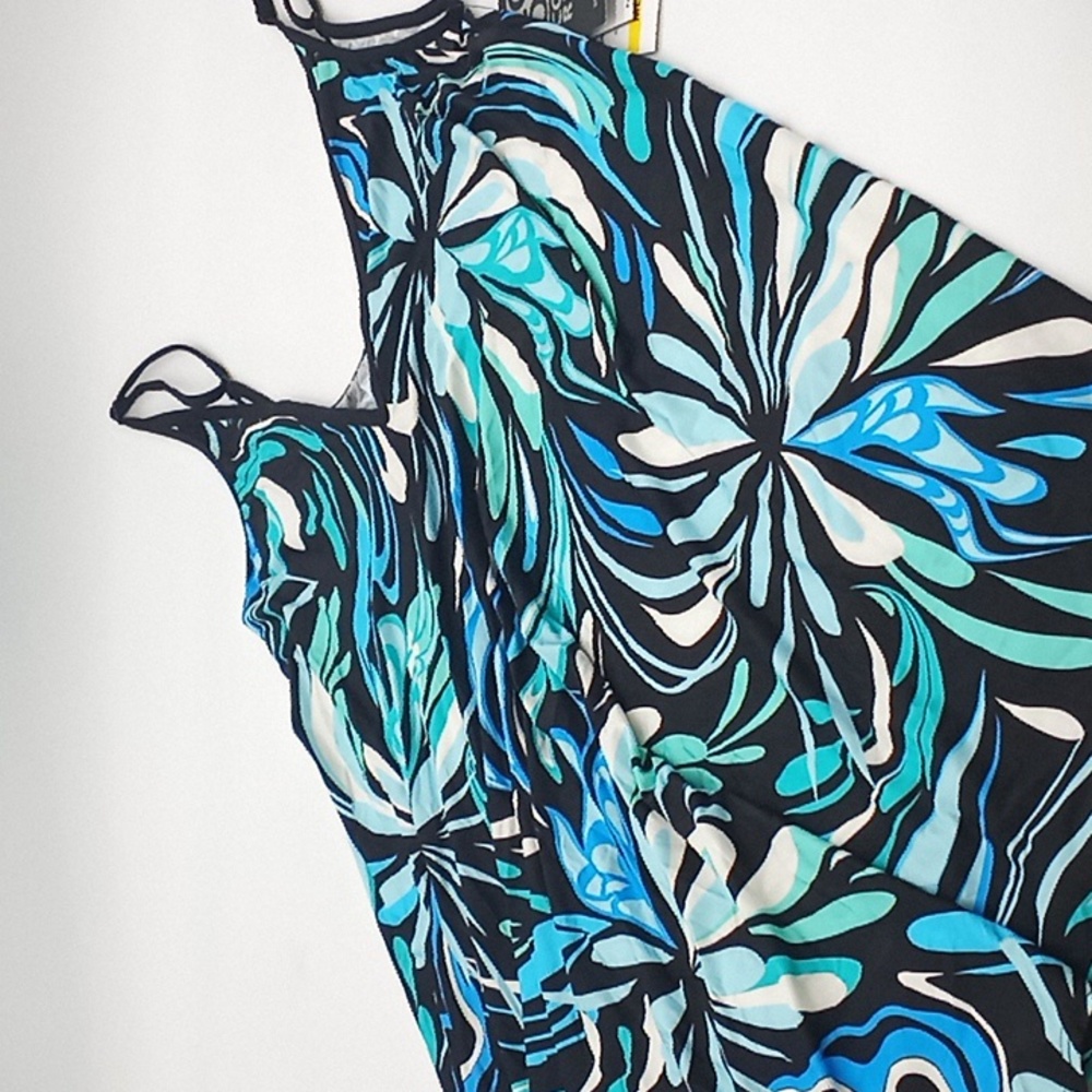 Coco Reef Cassis Swirl Darling Cover-Up Dress Black Multicolor M